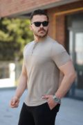 Erkek Hakim Yakalı Kısa Kollu Pamuklu T-shirt resmi